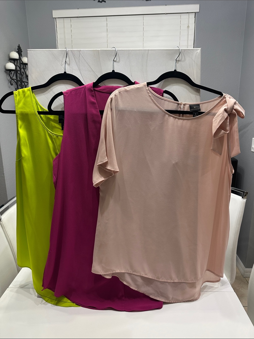 Worthington Blouse Bundle Size L Set of 3 Pink Magenta Lime